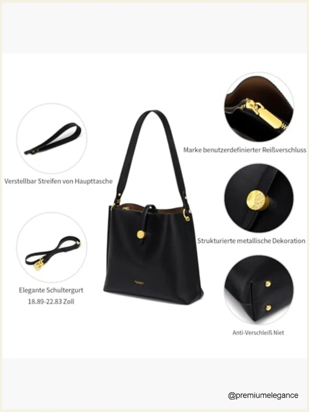 Genuine Leather Bucket Tote Bag Top Handle Shoulder Satchel